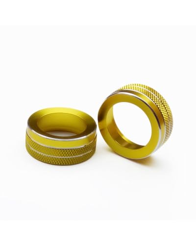 Temperature Adjustment Knob Multimedia Air Conditioning Knob Ring + Cover Climate Control HVAC (Yellow)