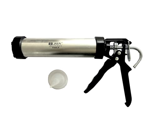 Image of Jon Bhandari Tools Manual Aluminium Caulking Gun - Fully Enclosed Barrel for 310ml Silicone Sealant Cartridges | 9 inch Heavy Duty Applicator for Professionals, DIY, Hobbyists
