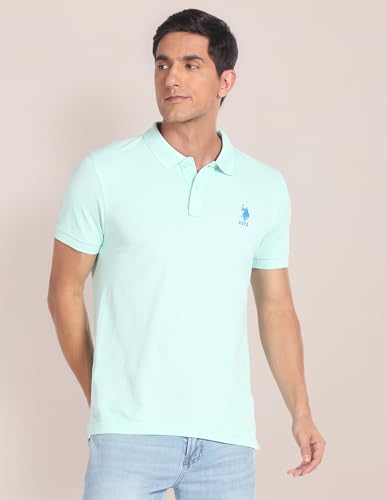 Image of U.S. Polo ASSN. Men's Cotton Slim Fit Solid Polo Shirt
