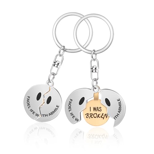 Obrjoyfly Portachiavi Doodle Divertente 2 Pezzi Portachiavi Doodle Divertente, Portachiavi con Design Creativo, Portachiavi Regalo Significativo per coppie famiglie e Migliori Amici ecc.