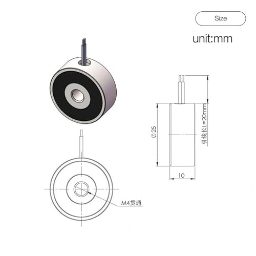 Mini électro-aimant rond 24V pour corriger les pannes de loquet