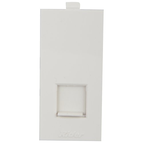 Image of Anchor Rider Telephone RJ 11 Jack Single with Shutter 47611, White