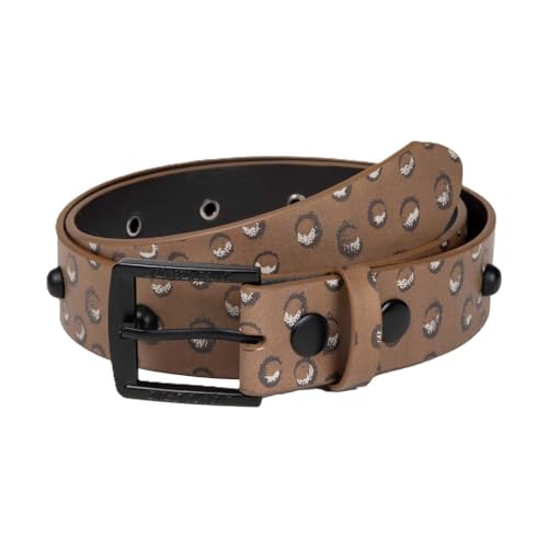Ceinture marron Santa Cruz courroie dôme circuit Jaguar avec boucle métal gaufré homme