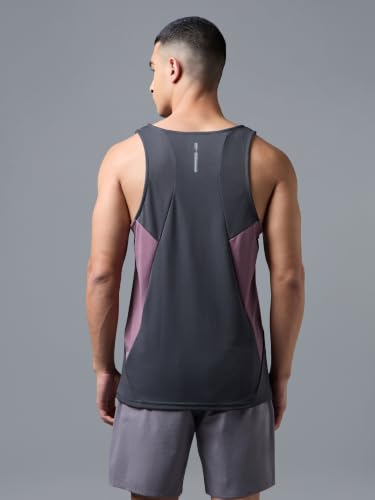 Image of TECHNOSPORT Men's Solid Slim Fit Scoop Neck Sports Innerwear Vest with TECHNOCOOL+ Quick Dry Anti Odour Anti Microbial 2 Way Stretch Soft & Smooth Activewear