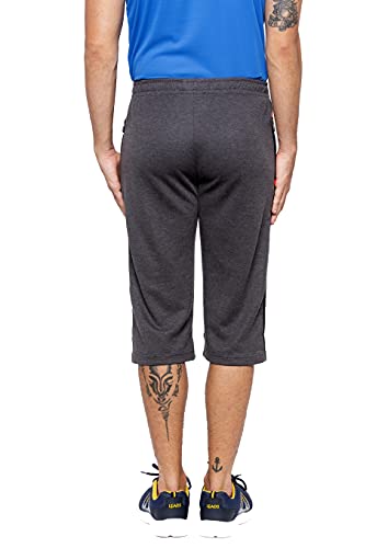Image of berge' Men's Knit Three Fourth with Secure Zipper Pockets, Casual Wear 3 /4, Long Capris for Men, Three Quarter Pants for Men, Regalur Fit, Sportswear & Gym Three Fourths for Men