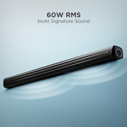 Image of Boat Aavante Bar Rhythm Soundbar with 60W RMS Boat Signature Sound, 2.0 Channel, Multi-Connectivity Modes, BT v5.3, EQ Modes, Bass & Treble Controls & Remote Control(Carbon Black)
