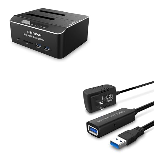 Base Dual SATA para Disco Duro con USB 3.0 y Cable Extensor miniatura 1