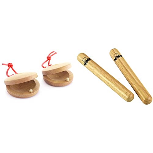 Castagnettes En Bois Tiger - Paire Pour Percussionnistes Et éveil Musical