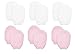 Newborn Baby Girl No Scratch Cotton Mittens (Includes 3 Pairs White & 3 Pairs Pink Mittens)