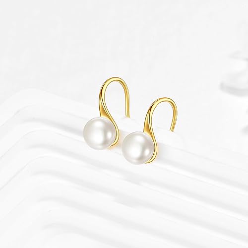 KECHO 14K Gold Freshwater Pearl Dangle Earrings Real Gold Pearl Drop Jewelry Anniversary Birthday Gifts for Women3