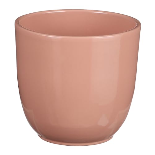Annastore Blumenübertopf AVA aus Keramik Pflanztopf Blumentopf Keramiktopf Übertopf für Blumen (Rosa, H 11 cm - Ø 12 cm)