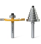 XDENGP Rabbet Router Bit Set 1/4 Shank, Rabbeting Router Bits 1pcs with 6 Bearings for Interchang...