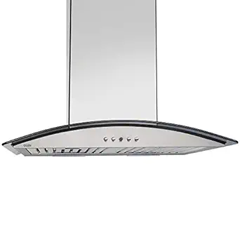 Glen 60cm 1000 m3/h Curved Glass Chimney (6071 SS, Baffle Filters, Push Button Control, Grey)