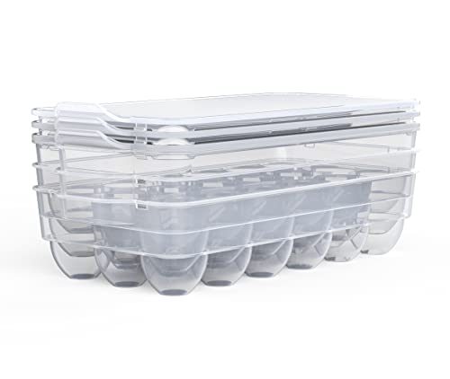 Clear Covered Egg Holder 3-Pack, Plastic Egg Storage For Refrigerator, Egg Tray Container With Lid, Fits 18 Eggs #TOP7