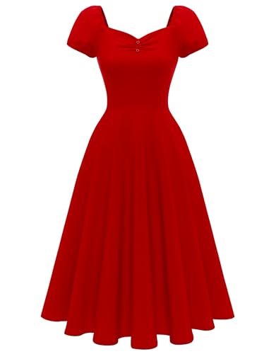 Image of Wedtrend Women's 1950s Dresses With Sleeve 40s Tea Party Dresses Cocktail Dress Swing Vintage Dress
