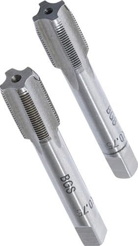 YG-1 C4 Series Vanadium Alloy HSS Spiral Flute Tap, TiN Coated, Round Shank with Square End, Bottoming Chamfer, 10-32 Thread Size, H3 Tolerance