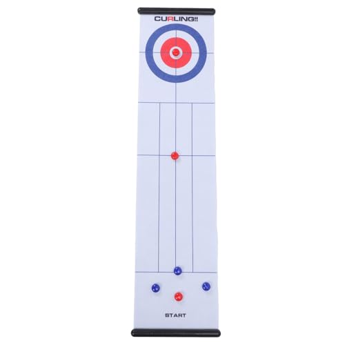 RiToEasysports Desktop Curling Game for Kids and Family with Large Roll Up Mat Portable Indoor Outdoor Tabletop Fun Interactive Play Strengthen Bonding