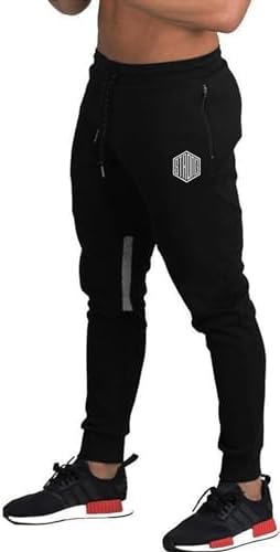 Pantalones Deportivos BUXKR Para Hombre - Elásticos, Con Bolsillos, Negro