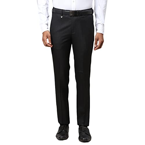Image of Park Avenue Men's Poly Wool Blend Structure Pattern Super Slim Fit Flat Front Formal Trouser