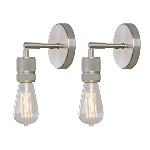 Best Cyber Deals 🔥 Phansthy Industrial Wall Light 2 Pack Brushed Nickel Wall Sconces Bathroom Vanity Lights