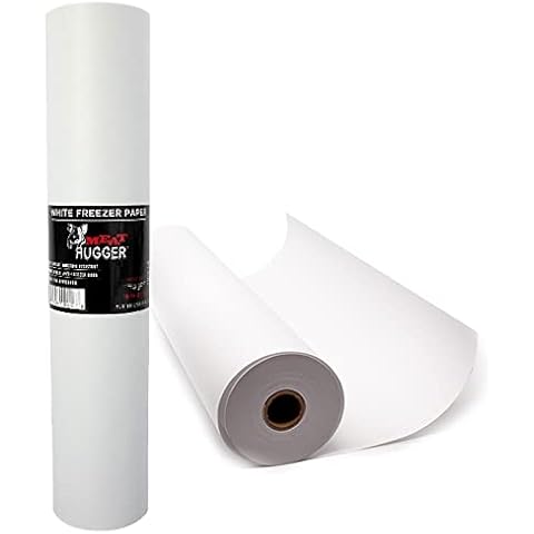 White Freezer Paper Refill Roll For Dispenser Box (17.25 Inch x 175 Feet) - Poly Coated Moisture Resistant Wrap with Matte Side for Freezing Meats, Protects Against Freezer Burn Cover
