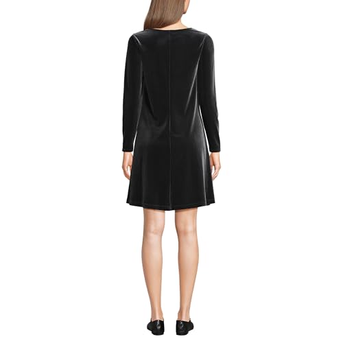 Lands' End Women's Knit Velvet Square Neck Dress2