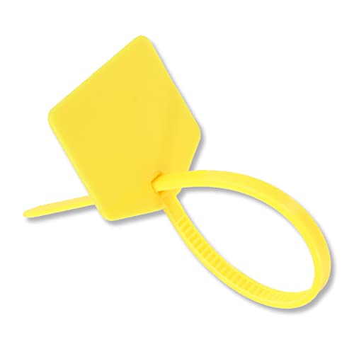 Image of Waterproof Shipping Tags, Nylon Writable Marker Ties Luggage Identification Tags - 100pcs (Yellow)