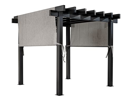 Sojag-10-x-10-x-8-Yamba-Outdoor-Backyard-Pergola-Square-Shaped-Weather-Resistant-Aluminum-Frame-Gazebo-Dark-Grey Sojag 10 x 10 x 8 Yamba Outdoor Backyard Pergola Square Shaped Weather Resistant Aluminum Frame Gazebo Dark Grey