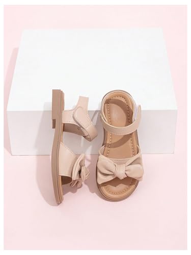 GORGLITTER Girl's Cute Bow Flat Sandals Ankle Strap Princess Slides Open Toe Dressy Vacation Shoes4