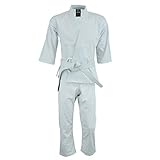 UFG Middle Weight Karate Uniform Gi - Kids Adults Unisex (Belt Included) (White, 000)