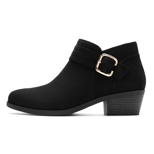 Image of Athlefit Women's Chunky Low Heel Short Ankle Boots