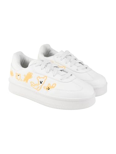 Image of Shoetopia Women's Casual Sneakers | Lace-Up Low-Top Shoes with Cushioned Sole | Trendy Daily Footwear Walking Shoes