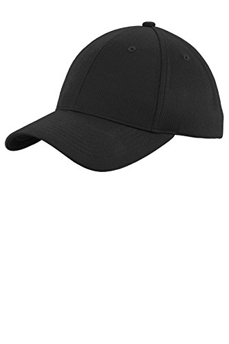 SPORT-TEK Unisex PosiCharge RacerMesh Cap | Adjustable Baseball Hat for Women & Men with Breathable Mesh Black
