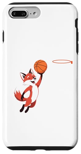 Installazione facile Custodia per iPhone 7 Plus/8 Plus Red Fox Playing Sports Wild Animal Basketball