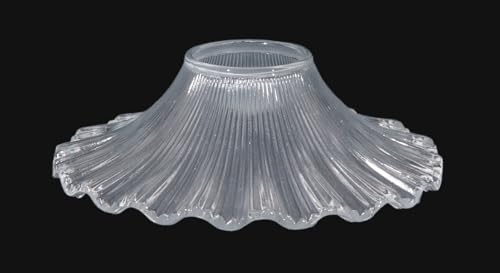 Image of B&P Lamp American Made Clear Pressed Glass Petticoat Shade, 7-1 /2 Inch Diameter, Fits Over Chimney, 2-1 /16 Inch Inside Diameter
