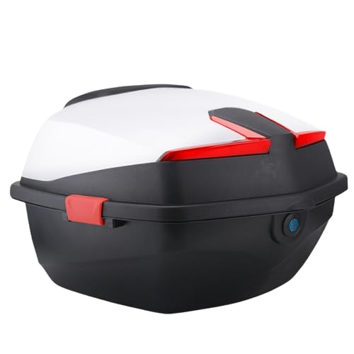 バイク リアボックス 40L リアボックス バイク トップケース キーロック可能 汎用 バイク用 リアボックス 防水防塵 (ホワイト)
