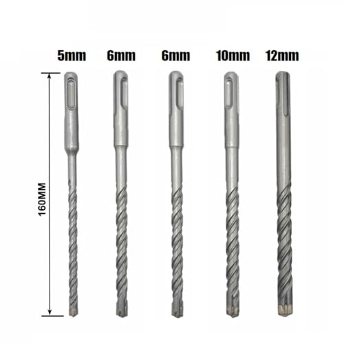 Juego de 5 brocas para mampostería 160mm acero carburo miniatura 2