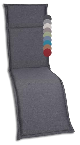GO-DE Textil Bequeme und attraktive Polsterauflagen für Hochlehner-, Mittellehner- und Niederlehner-Gartenstühle, Sitzkissen (Einzelset, Uni Anthrazit, Relaxauflage)