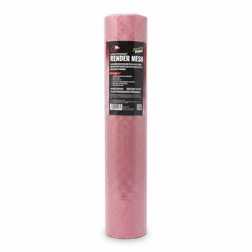 160GSM Fibreglass Render Mesh Roll 50m x 1m Alkali Resistant Glass Fibre Plastering Mesh 5x5mm Reinforcement Netting for Render Systems Base Coat & Crack Prevention