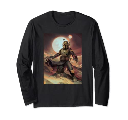 T-shirt Star Wars cadeau idéal geek manches longues Boba Fett portrait