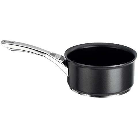 Circulon Infinite Milk Pan 16cm - Induction Milk Pan Non Stick with Stainless Steel Base & Handles, Premium Dishwasher Safe, Heavy Gauge Hard Anodised Cookware, Black Milk Saucepan Cover