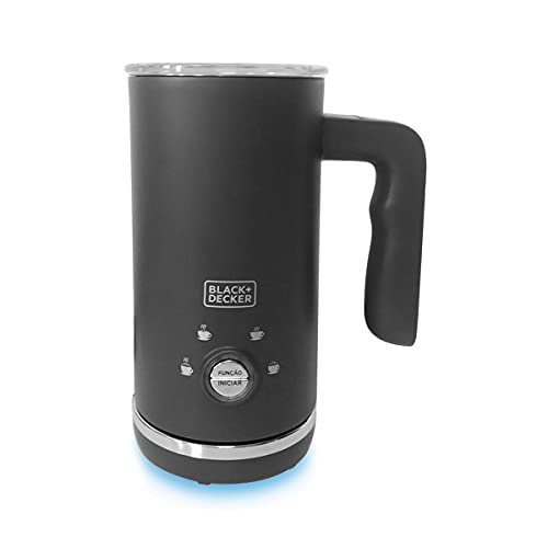 BLACK+DECKER Espumador de Leite Gourmand Gris 4 Funções Copo Inox Antiaderente 127V EL500