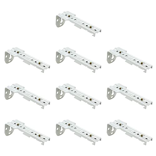 Coshar 10pcs Double Curtain Track Wall Mount Bracket Drapery Track Holder Support for Double Curtain Rod