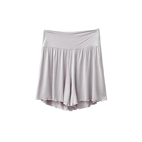 Women Loose Cropped Trousers Modal Thin Shorts Solid Color Wide Leg Large Size Home Pants