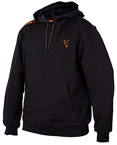 Fox Collection Black Orange Hoody - Angelpullover, Größe:XXL