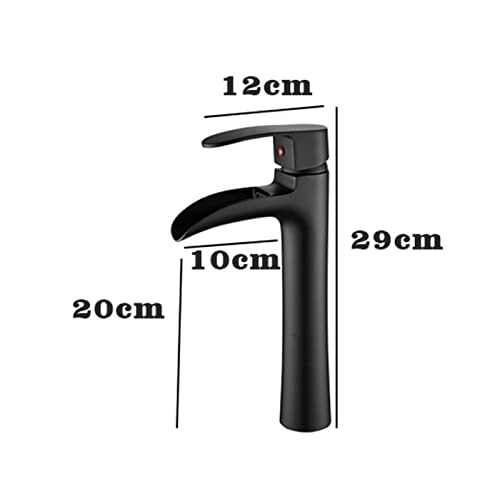 Grifo de latón para lavabo con caída de cascada y acabado LWX corto 4