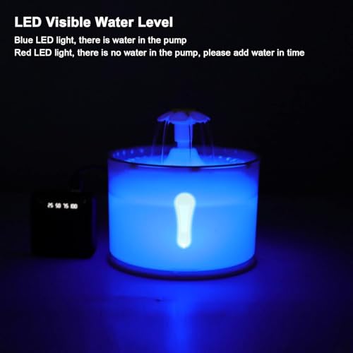 Image of iPettie Neverland Cat Water Fountain with LED Light, 67oz /2.0L, Ultra Quiet Drinking Waterer, Automatic Filtered Water Dispenser, Water Purifier for Pets, (Green)