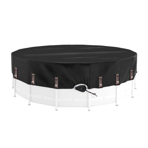 Helilyco Copertura rotonda per piscina, tessuto Oxford solare con coulisse antivento, per vasche idromassaggio e piscine piccole, da 3 a 5,5 m