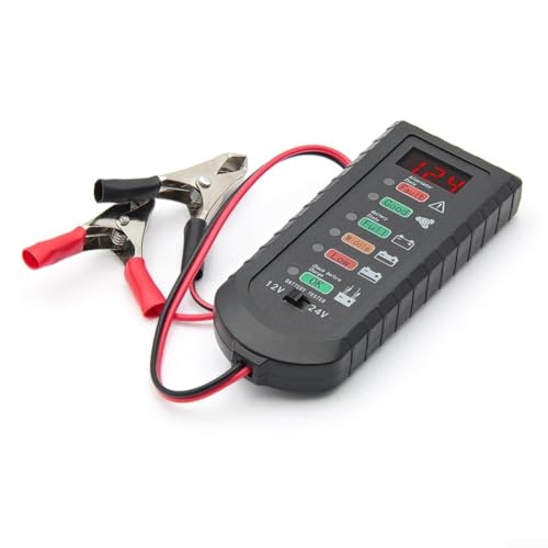 Car Battery and Alternator Tester 12V 24V with Load Testing Feature, Automotive Battery Analyzer Tool for Accurate Diagnostic on Motorcycles, RVs, and Boats