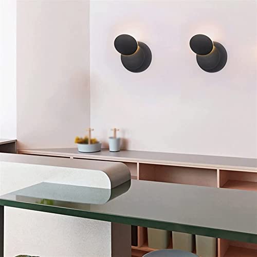 Applique murale LED noire moderne et rotative pour éclairage de lecture